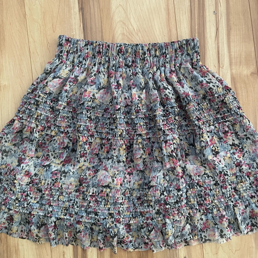 All Saints Floral Ruffle Skirt